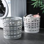 Stylish Gray Laundry Basket for Organizing Your Home