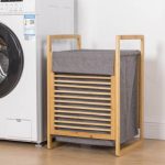 Rolling Gray Laundry Basket: Convenient and Stylish Storage Solution